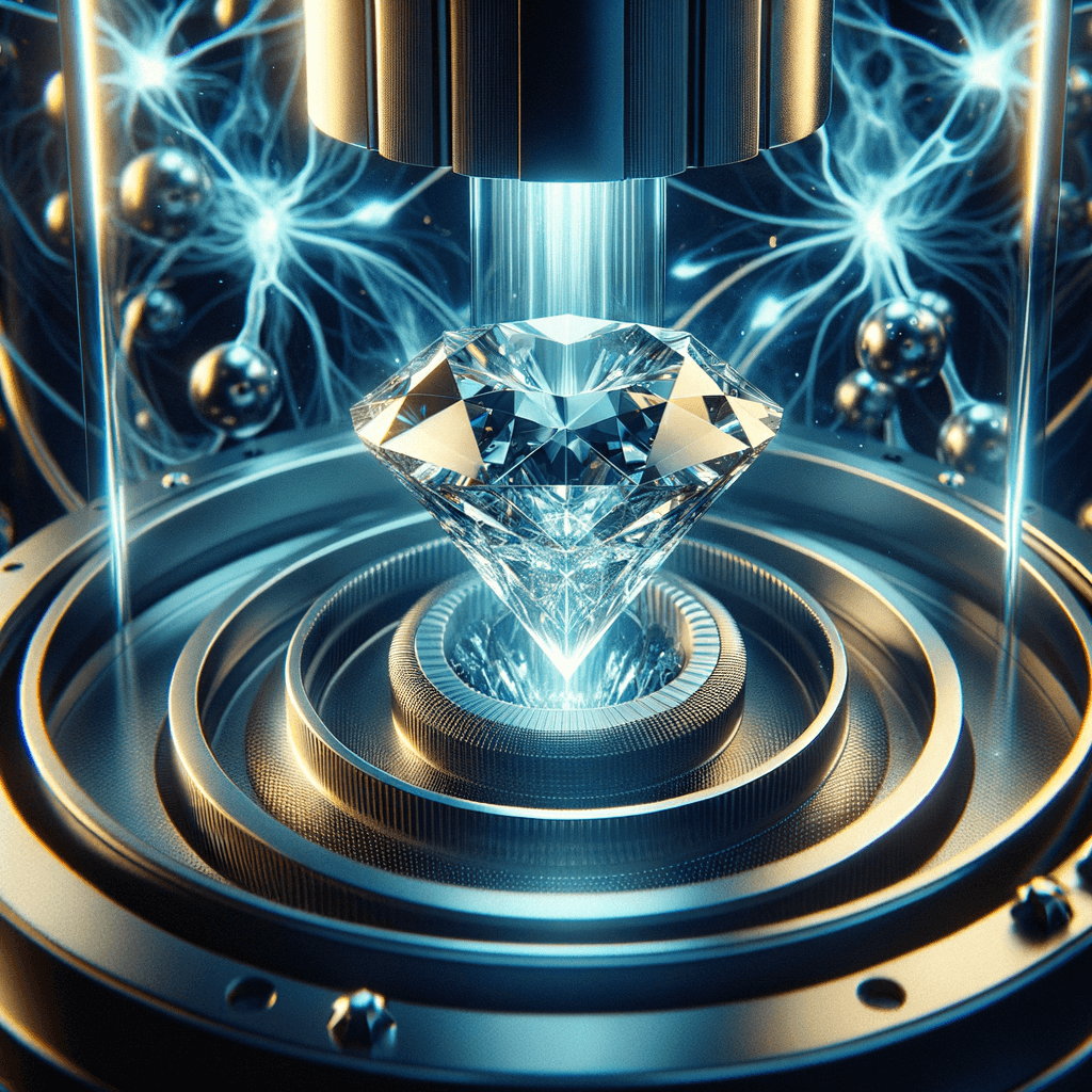 Lab-grown diamond being created in a CVD growth chamber